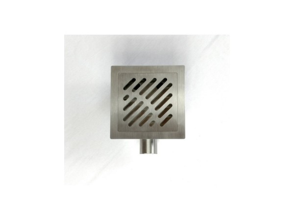 Podni sifon komplet s PERFORIRANIM UZORKOM 300x300x206mm INOKS Ø110mm vodoravno